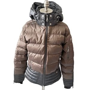 Nils Lara Down Ski Winter Jacket Waterproof Breathable Powder Skirt Brown Gray 8